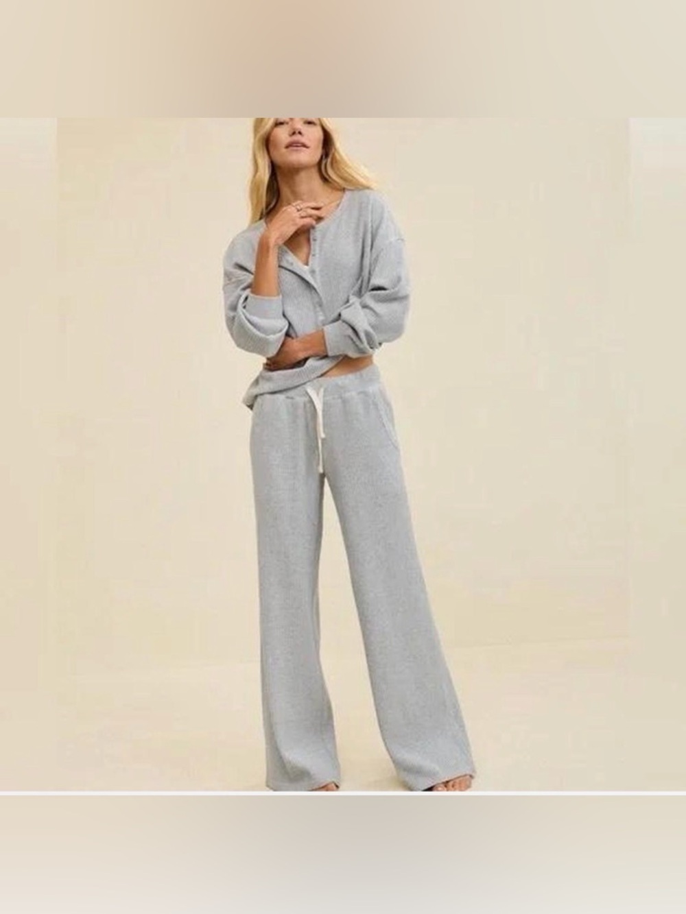 Aerie women’s Essential Waffle Trouser size L NWT